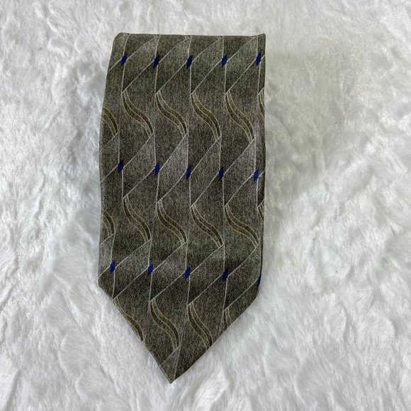 Vintage Puritan Mens Silk Necktie Dress Business Abstract wavy pattern - Picture 3 of 5